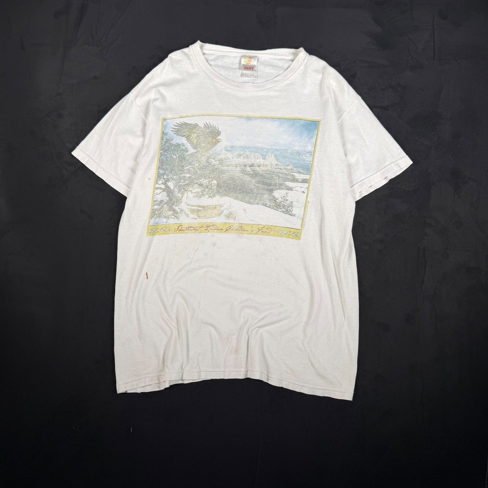 90s Mens Fruit of the Loom Southwest Indian Childrens Fund Graphic Tee Large